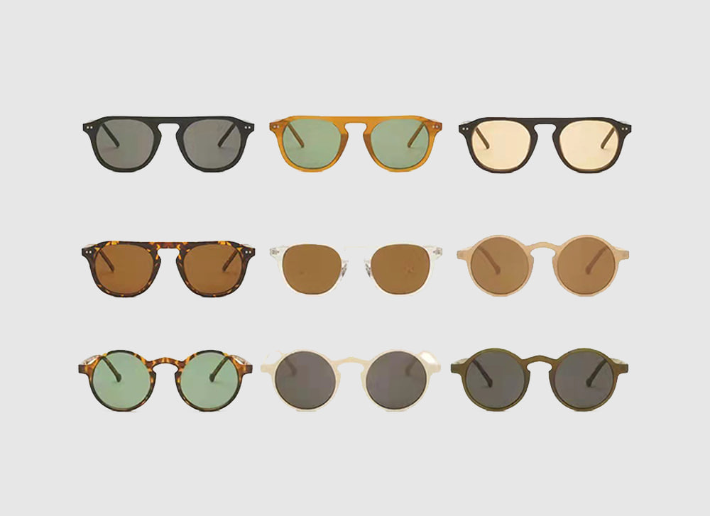 무료배송 해외 수입 선글라스 안경 핸드메이드  뿔테 동그란 투명 블랙 썬글라스 남녀공용