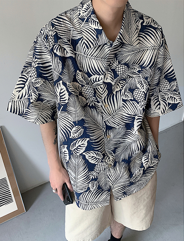 무료배송 해외 수입 하와이언 하와이안 셔츠 반팔 플라워 패턴 프린트 나염 루즈핏 여름