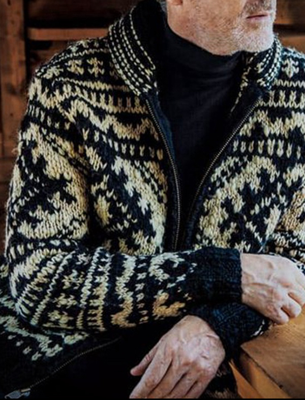 무료배송 해외 수입 울 니트 가디건 숄 스웨터 자카드 에스닉 슬림핏 두꺼운 따뜻한 가을 겨울