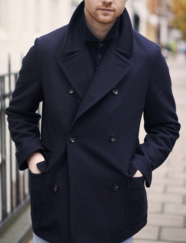 무료배송 해외 수입 피코트 울 모직 코트 가을 겨울 네이비 영국