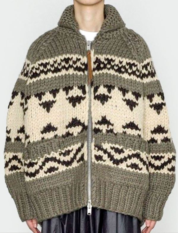 무료배송 해외 수입 울 니트 가디건 숄 스웨터 자카드 에스닉 루즈핏 커플 남녀공용  두꺼운 따뜻한 겨울