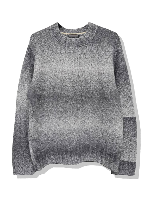 무료배송 해외 수입 니트티 울 라운드 슬림핏 두꺼운 따뜻한 그라데이션 스웨터 가을 겨울